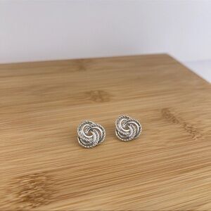 VTG Love Knot Silver Tone Earrings